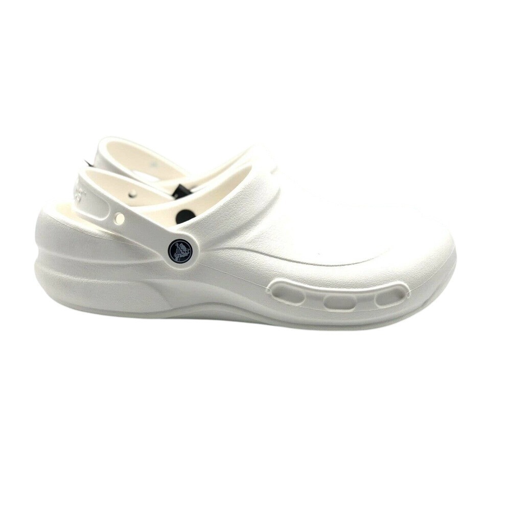 Crocs Bistro Clog White Slip Resistant Work Shoes Mens‎ 10 Womens 12 NEW